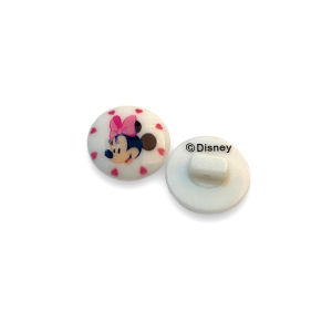 Bouton Walt Disney 15mm - Minnie Mouse blanc