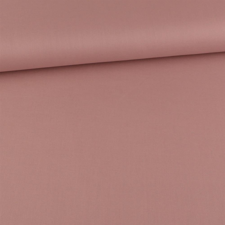 Tissu coton cretonne uni vieux rose
