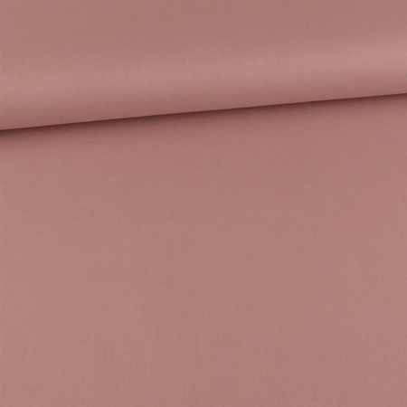 Tissu coton cretonne uni vieux rose foncé