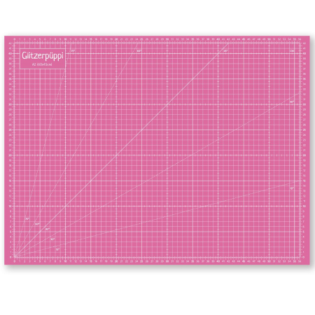Glitzerpüppi tapis de découpe auto-cicatrisant A2 (60x45cm) -  recto/verso imprimé - rose/violet