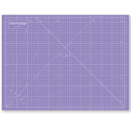 Glitzerpüppi tapis de découpe auto-cicatrisant A2 (60x45cm) -  recto/verso imprimé - rose/violet