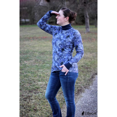 Patron PDF Cuffy t-shirt col montant avec extension - Patron PDF Glitzerpppi