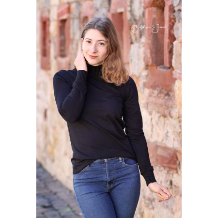 Patron PDF Cuffy t-shirt col montant avec extension - Patron PDF Glitzerpppi