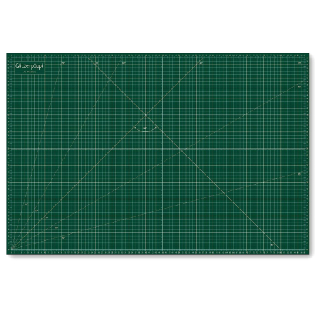 Glitzerpüppi tapis de découpe auto-cicatrisant A1 (90x60cm) -  recto/verso imprimé - menthe/vert