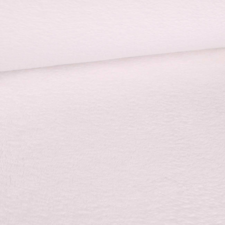 Tissu polaire doudou uni blanc