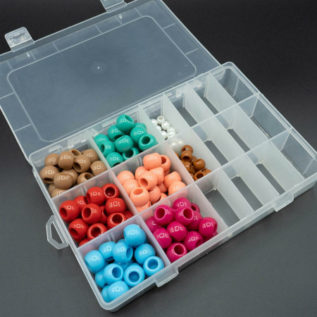 Boîte à petites pièces pour accessoires de couture avec cloisons amovibles (3 à 24 divisions).