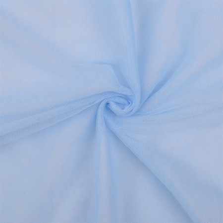Tissu tulle extensible uni - bleu layette