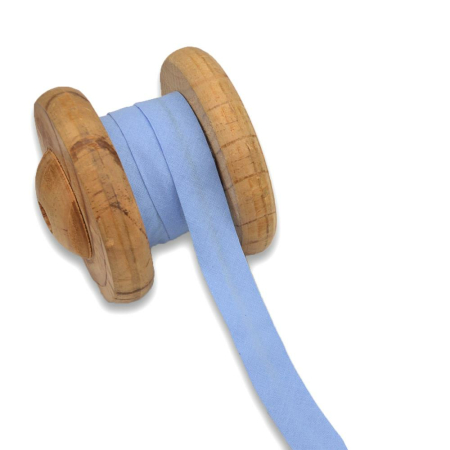 Biais coton 20mm - bleu layette 3m