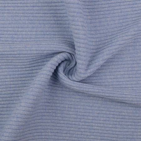 Bord côte tricot grossier Uni bleu layette