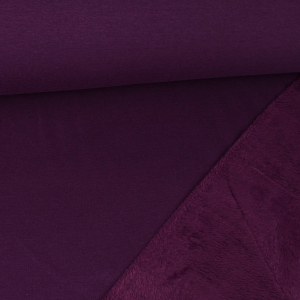 Tissu sweat envers doudou - uni violet