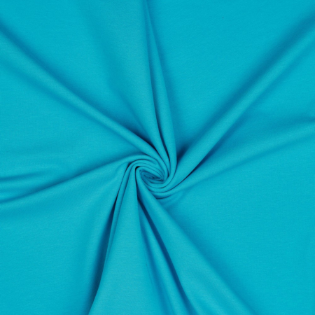 Tissu French Terry été bio Amelie Uni turquoise