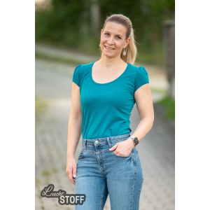 Glitzerpüppi Uni Baumwoll Jersey - Petrol