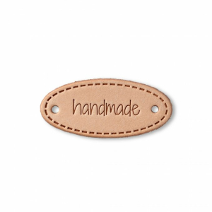 Appliqué "handmade" ovale, naturel (403796)
