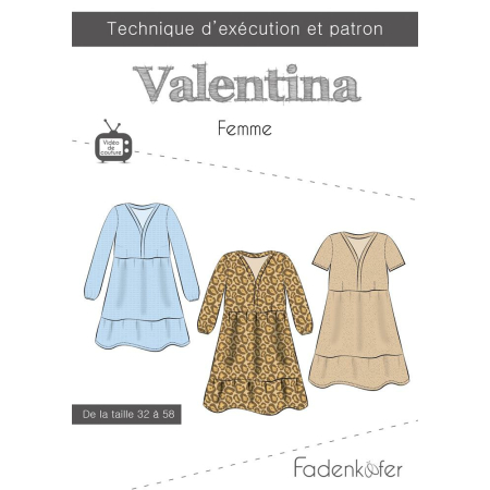 Fadenkäfer patron de couture papier robe Valentina femme