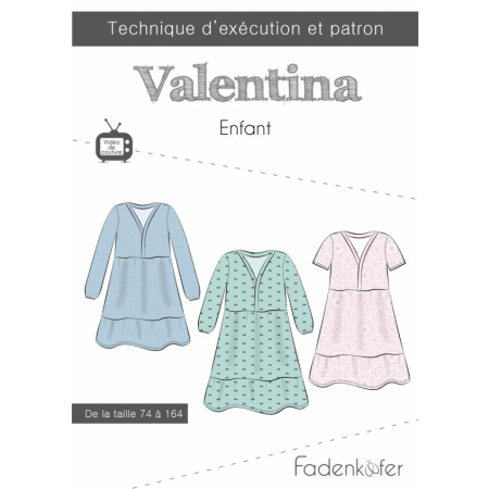 Fadenkäfer patron de couture papier robe Valentina enfant